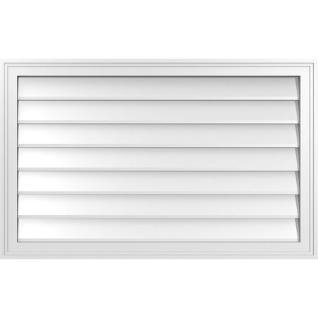 Ekena Millwork Vertical Surface Mount PVC Gable Vnt: Non-Functional, w/2"W x 1-1/2"H, Brickmould Frame, 38"W x 24"H GVPVE38X2402SN